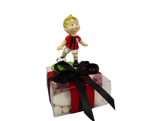 Bomboniera Comunione Scatolina Plastica Giocatore Calcio Milan