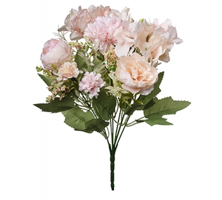 Busch Pastello 19x30 Artificiale Peonia Hydrangea Composizione Floreale