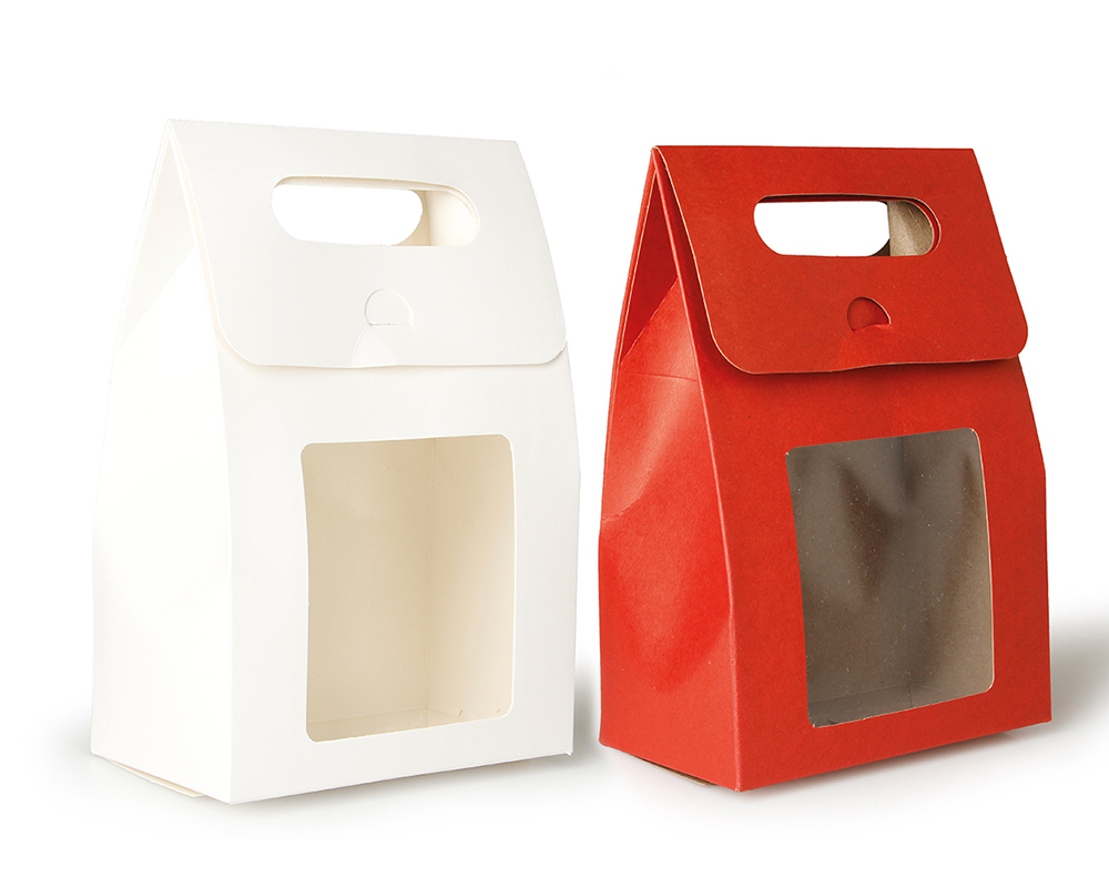 Pz 20 Busta Scatola Con Finestra 19,5x13.5x8 Cm Confezionamento Regalo