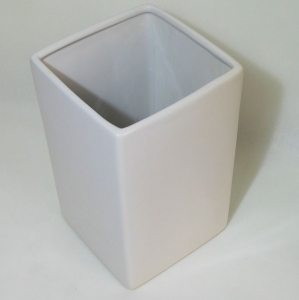 Vaso Cubo Bianco In Ceramica 12x12x20 Cm