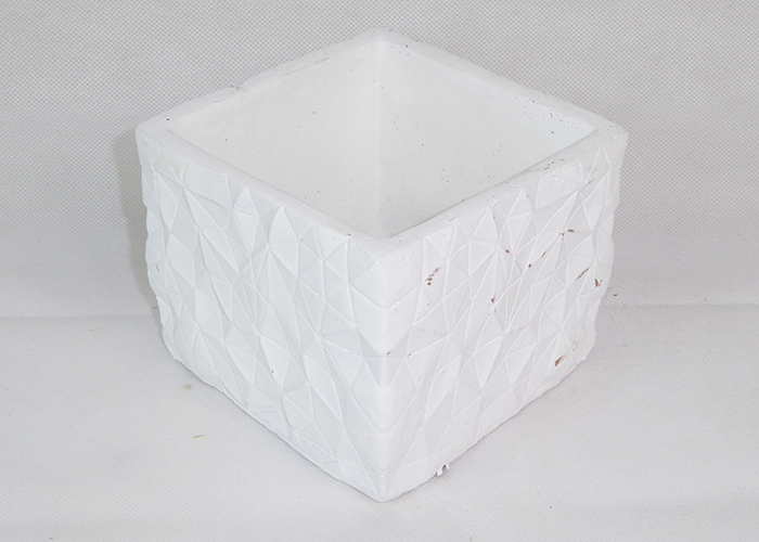 Vaso Quadro GEO 12,5x12,5x10,5 Cm Di Gesso Colorato Sagomato
