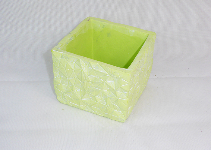 Vaso Quadro GEO 12,5x12,5x10,5 Cm Di Gesso Colorato Sagomato