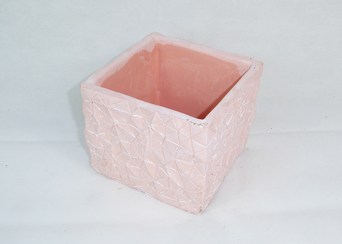 Vaso Quadro GEO 12,5x12,5x10,5 Cm Di Gesso Colorato Sagomato