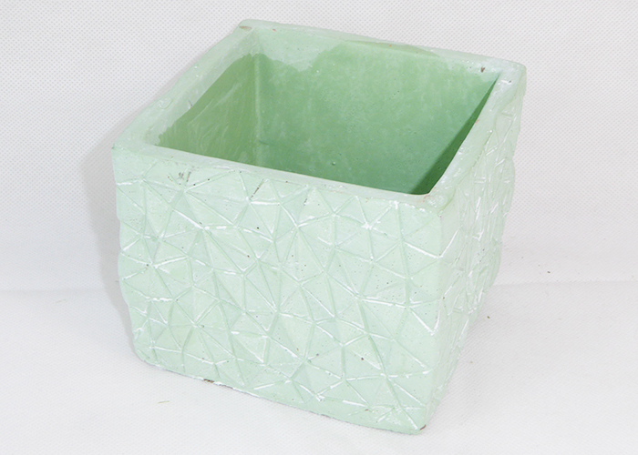 Vaso Quadro GEO 12,5x12,5x10,5 Cm Di Gesso Colorato Sagomato
