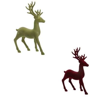 Cervo Floccato 22x35 Decorazioni Addobbi Natale