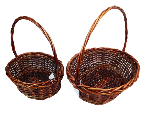 Cesto Ovale C/manico S/2 Decorazione Interni Fioristi