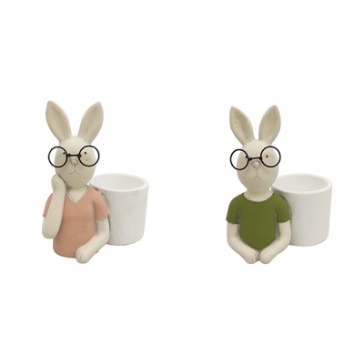 Vaso Coniglio 20x11 H 24 Decorazione Pasqua Primavera
