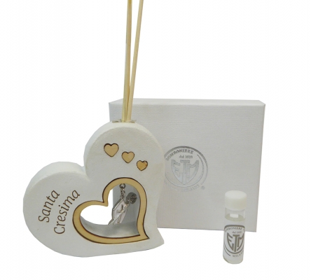 Diffusore Cuore Cresima Essenza Scatola Applicazione Bomboniere