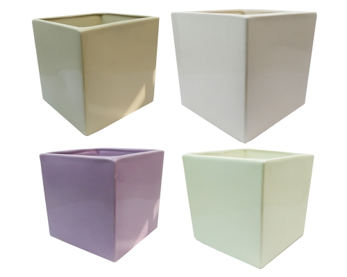 Cubo Ceramica 16,5x16,5x16,5 Composizioni Floreali