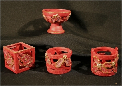 Poker Vasetti Forati Porta Tealight Cotto