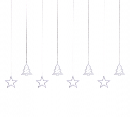 Filo 20 Alberi Stelle H 115 Mt 4,75+4  Decorazioni Luminose Natale