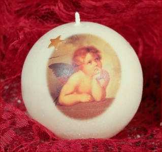 Candela Cera Raffaello Putto Angelo