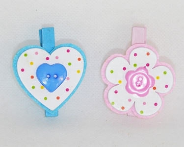 Mollette Fiore/cuore Pz 12