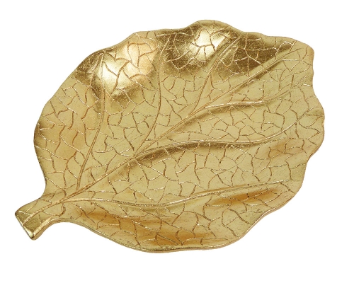Piatto Resina Oro Foglia 36x24x4