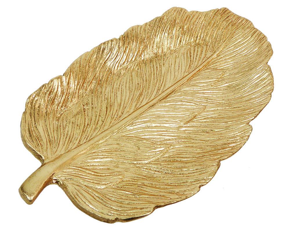 Piatto Resina Oro Foglia 40x22x4