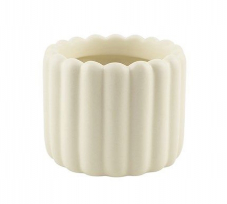 Vasetto Avorio Righe D 8 H 6,5 Decorazioni Composizione Floreale