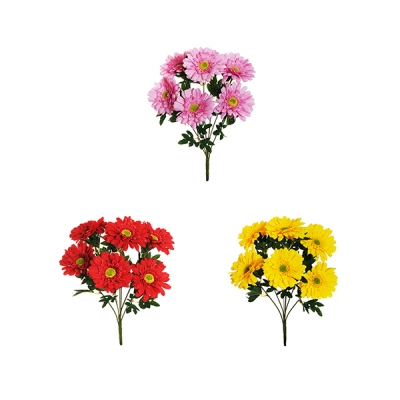 Bush Gerbere Cm 48 Fiori Artificiali Composizione Floreale Riti
