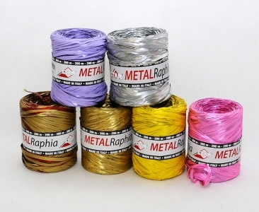 Nastrino Di Raffia Sintetica Metal Da 200 Metri