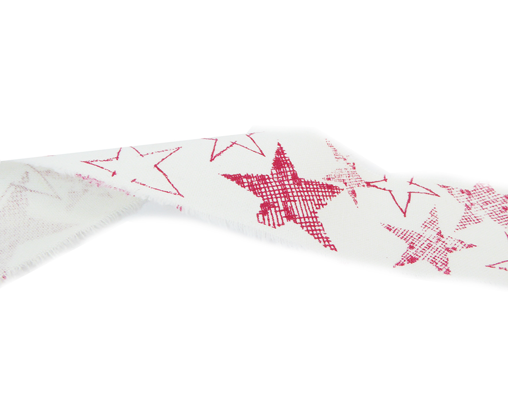 Nastro Cotone Stars Mm 40 Mt 3 Confezionamento Decorazione Natale