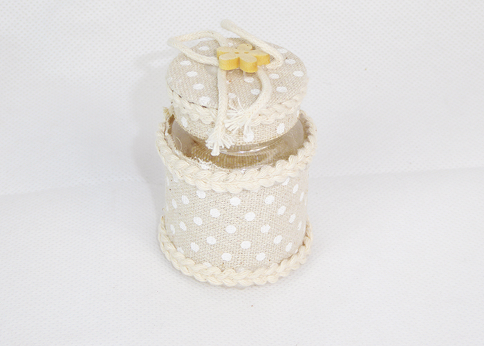 Pz 1 Barattolino Rivestito A Pois In PVC