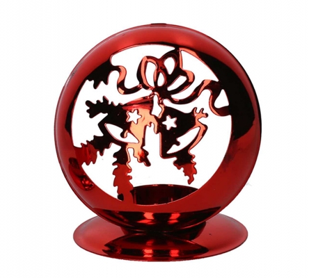 Porta Tea Light Metal Rosso Decorazioni Addobbi Allestimenti Natale