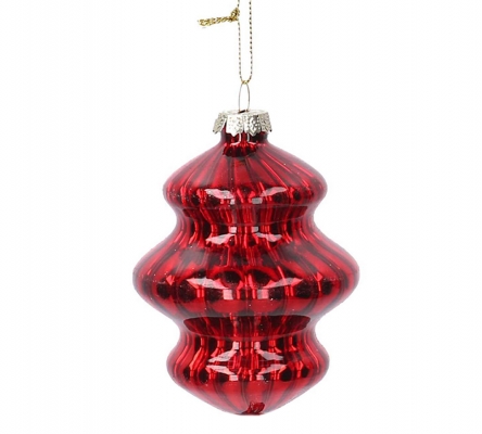 Palla Natale Decorazione Vetro Rosso Bordeaux D 6