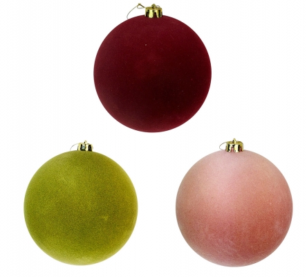 Palle Di Natale Floccate Cm 15 Decorazioni Addobbi Albero Pz 1