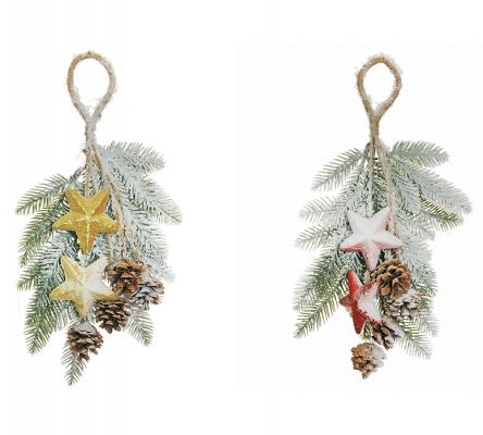 Pino Nevicato Stella Glitter Pigne Decorazione Appendere Natale