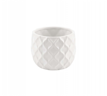 Vasetto Ceramica Bianco Assortito D 7 H 6,5 Composizione Floreale