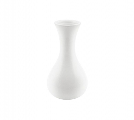 Vaso Monofiore 15x8x8 Ceramica Bianco Decorazione Composizione Floreale