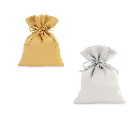 Sacchetto Raso Oro Argento Pz 12 Cupido&Co Bomboniere Fai Da Te