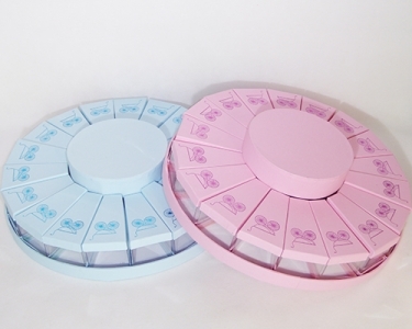 Torta Pvc Rosa/celeste 18 Più 1 Centrale