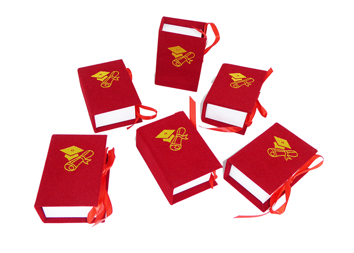 Pz 6 Astuccio Libro Laurea Portaconfetti 5,5x8xH.3 Cm Vellutato