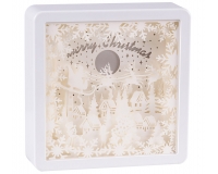 Quadro Paesaggio Papercut Luci 16x16 Addobbi Natale