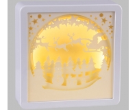 Quadro Paesaggio Papercut Luci 16x16 Addobbi Natale