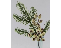 Ramo Bacche Bianche/pino Cm 32 Decorazione Natale Addobbi