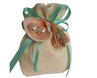 Bomboniere Matrimonio Linea Mare Sacchetto Cotone Crema Conchiglie