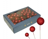 Sfere Glitter Stecco Mm 20/30/40 Pz 100 Decorazioni Natale