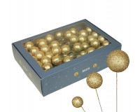 Sfere Glitter Stecco Mm 20/30/40 Pz 100 Decorazioni Natale