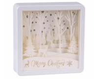 Quadro Paesaggio Papercut Luci 16x16 Addobbi Natale