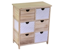 Mobiletto Belgrado Cassettiera 6 Cassetti Naturale Rettangolare Cm 54x29 H 64