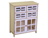Mobiletto Naomi 2 Ante 4 Cassetti Naturale Rettangolare Cm 60x30 H 72