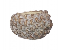 Vaso Pigne Cemento 20,3x16x11 Decorazioni Composizione Floreale