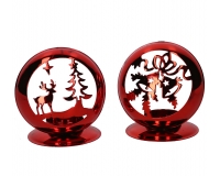Porta Tea Light Metal Rosso Decorazioni Addobbi Allestimenti Natale