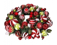 Corona Decorata Sfere Verde D 59 Addobbi Allestimento Natale
