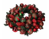 Corona Decorata Sfere Rosso D 60 Addobbi Allestimento Natale