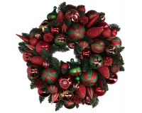 Corona Decorata Sfere Rosso D 60 Addobbi Allestimento Natale