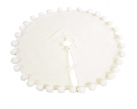 Copri Base Albero Maglia Ponpon D 100 Decorazioni Natale