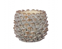 Vaso Pigne Cemento D 17 H 14 Decorazioni Composizione Floreale