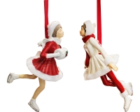 Set Combo Pattinatrice Pz 2 Decorazioni Da Appendere Addobbi Natale